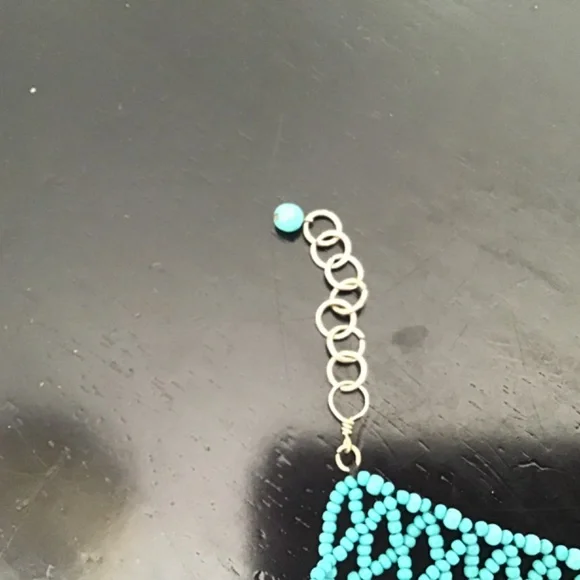 Excellent Sweet turquoise seed bead choker - Picture 4 of 4